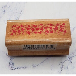 Heart Ivy Small Hearts Stampcraft Wood Mounted Rubber Stamp